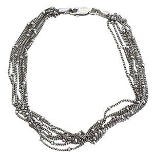 Sterling Silver Signed LLJ Italy multichain bracelet with ball detail